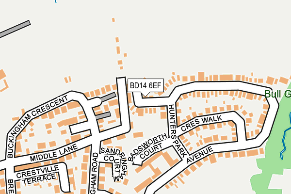 BD14 6EF map - OS OpenMap – Local (Ordnance Survey)