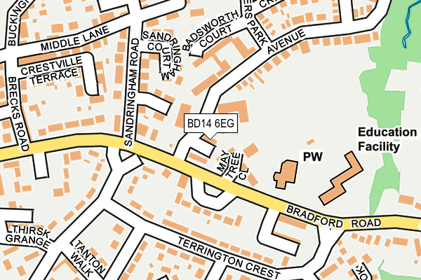 BD14 6EG map - OS OpenMap – Local (Ordnance Survey)