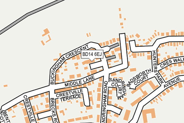 BD14 6EJ map - OS OpenMap – Local (Ordnance Survey)