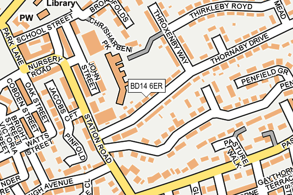BD14 6ER map - OS OpenMap – Local (Ordnance Survey)
