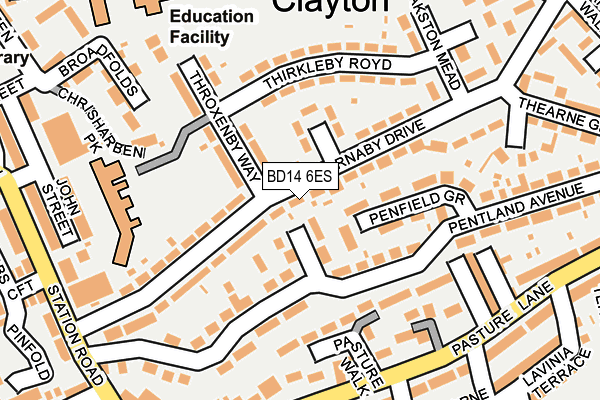 BD14 6ES map - OS OpenMap – Local (Ordnance Survey)