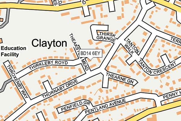 BD14 6EY map - OS OpenMap – Local (Ordnance Survey)