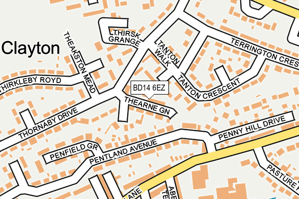 BD14 6EZ map - OS OpenMap – Local (Ordnance Survey)