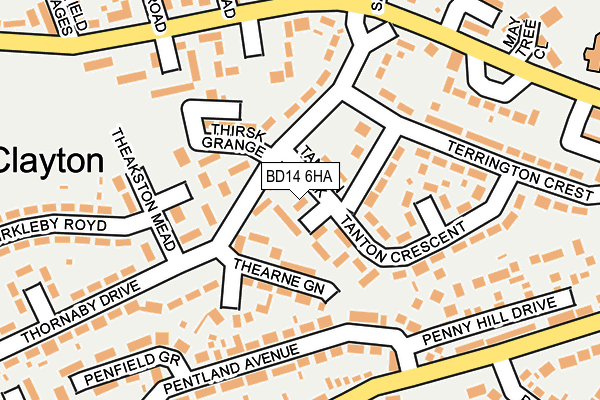 BD14 6HA map - OS OpenMap – Local (Ordnance Survey)