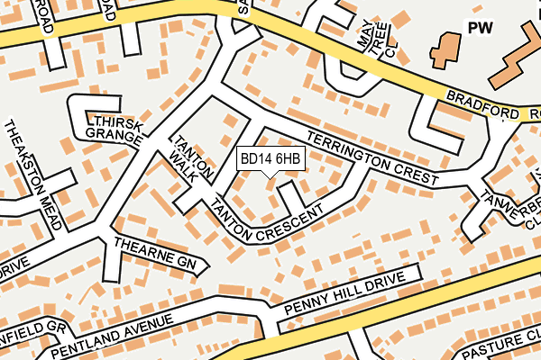 BD14 6HB map - OS OpenMap – Local (Ordnance Survey)