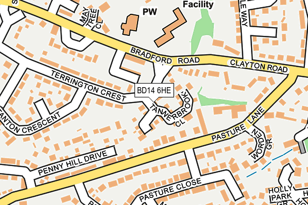 BD14 6HE map - OS OpenMap – Local (Ordnance Survey)