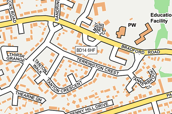 BD14 6HF map - OS OpenMap – Local (Ordnance Survey)