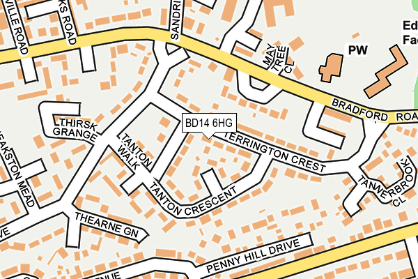 BD14 6HG map - OS OpenMap – Local (Ordnance Survey)