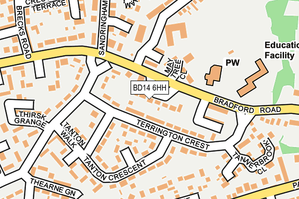 BD14 6HH map - OS OpenMap – Local (Ordnance Survey)