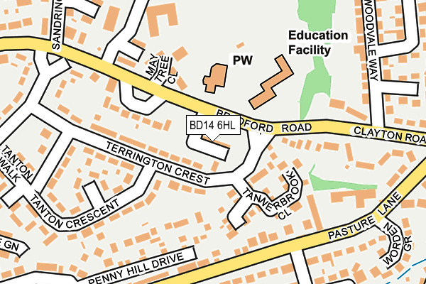 BD14 6HL map - OS OpenMap – Local (Ordnance Survey)
