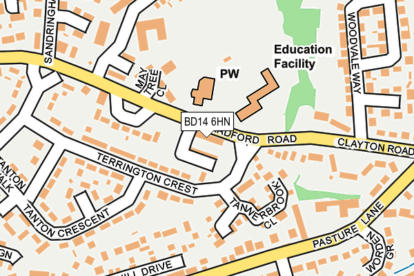 BD14 6HN map - OS OpenMap – Local (Ordnance Survey)