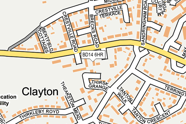 BD14 6HR map - OS OpenMap – Local (Ordnance Survey)