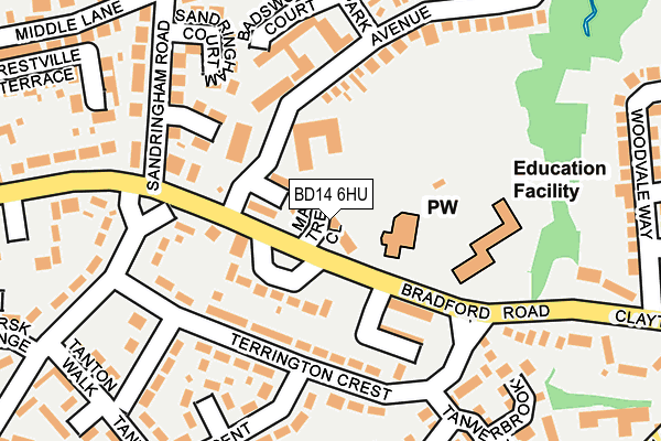 BD14 6HU map - OS OpenMap – Local (Ordnance Survey)