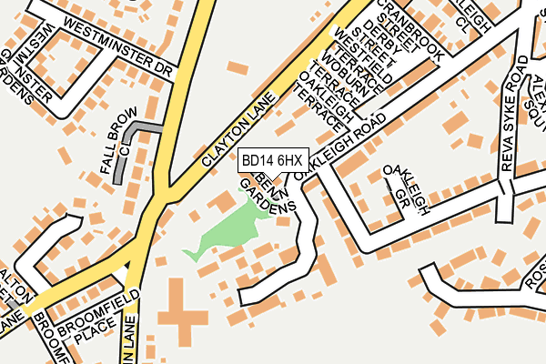 BD14 6HX map - OS OpenMap – Local (Ordnance Survey)