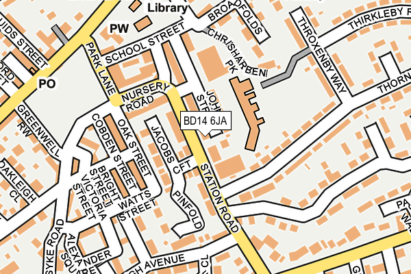 BD14 6JA map - OS OpenMap – Local (Ordnance Survey)