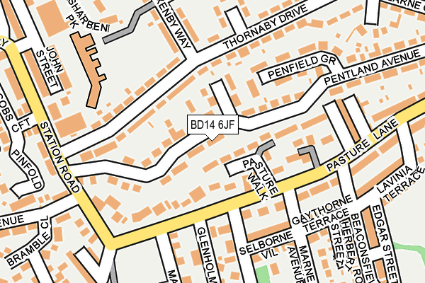 BD14 6JF map - OS OpenMap – Local (Ordnance Survey)