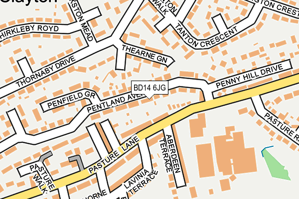 BD14 6JG map - OS OpenMap – Local (Ordnance Survey)