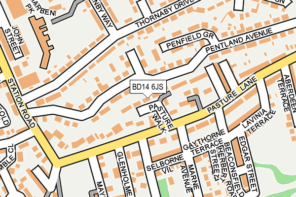 BD14 6JS map - OS OpenMap – Local (Ordnance Survey)