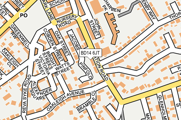 BD14 6JT map - OS OpenMap – Local (Ordnance Survey)