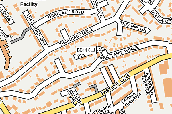 BD14 6LJ map - OS OpenMap – Local (Ordnance Survey)