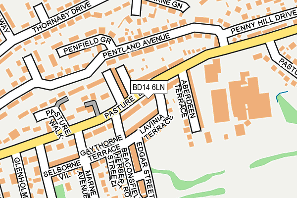 BD14 6LN map - OS OpenMap – Local (Ordnance Survey)