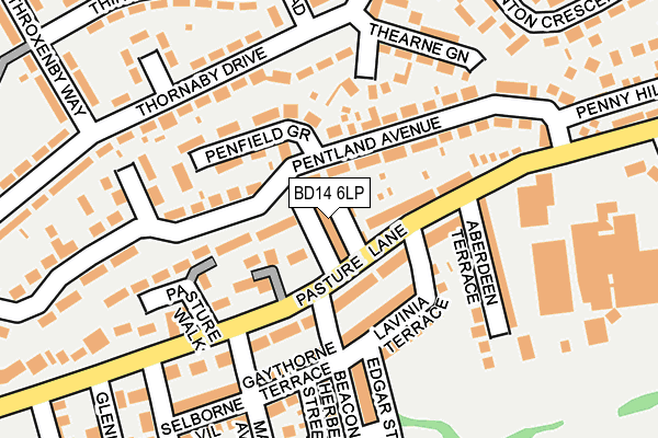 BD14 6LP map - OS OpenMap – Local (Ordnance Survey)