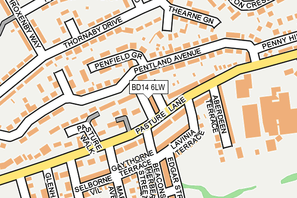 BD14 6LW map - OS OpenMap – Local (Ordnance Survey)