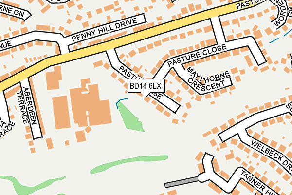 BD14 6LX map - OS OpenMap – Local (Ordnance Survey)