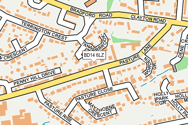 BD14 6LZ map - OS OpenMap – Local (Ordnance Survey)