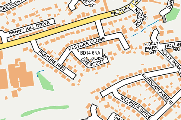 BD14 6NA map - OS OpenMap – Local (Ordnance Survey)