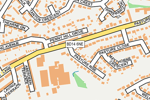 BD14 6NE map - OS OpenMap – Local (Ordnance Survey)