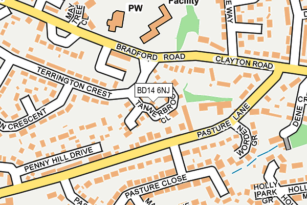 BD14 6NJ map - OS OpenMap – Local (Ordnance Survey)