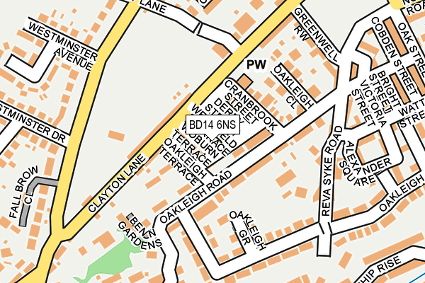BD14 6NS map - OS OpenMap – Local (Ordnance Survey)