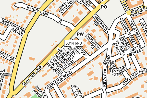 BD14 6NU map - OS OpenMap – Local (Ordnance Survey)