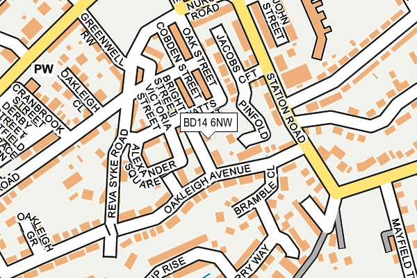 BD14 6NW map - OS OpenMap – Local (Ordnance Survey)
