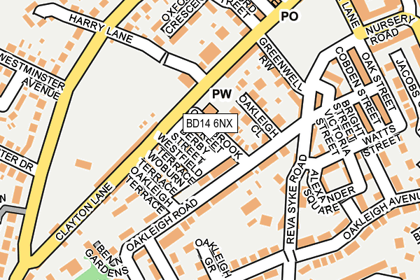 BD14 6NX map - OS OpenMap – Local (Ordnance Survey)