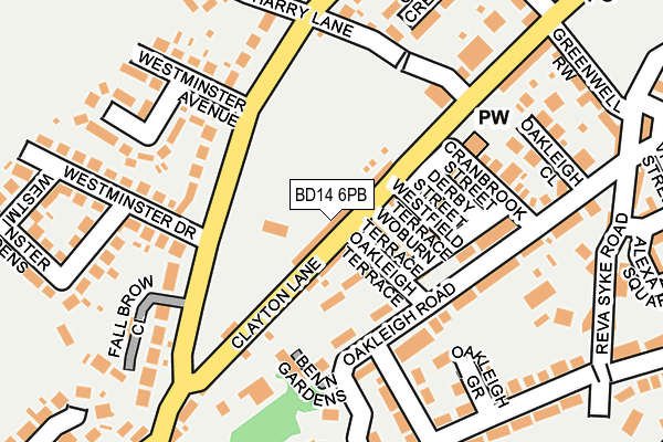 BD14 6PB map - OS OpenMap – Local (Ordnance Survey)