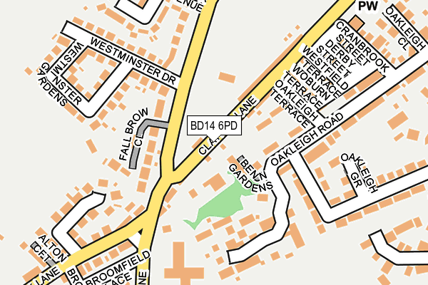 BD14 6PD map - OS OpenMap – Local (Ordnance Survey)