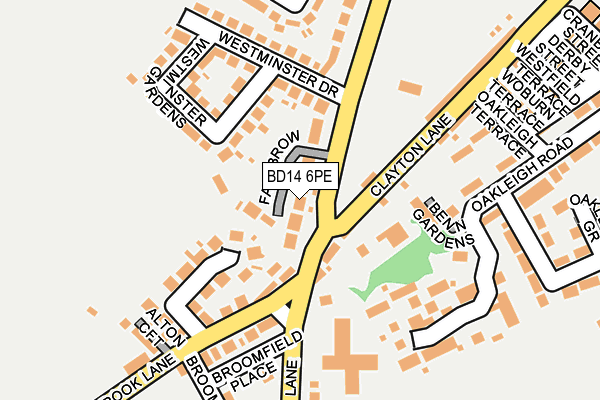 BD14 6PE map - OS OpenMap – Local (Ordnance Survey)