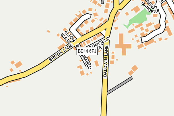 BD14 6PJ map - OS OpenMap – Local (Ordnance Survey)
