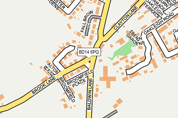 BD14 6PQ map - OS OpenMap – Local (Ordnance Survey)