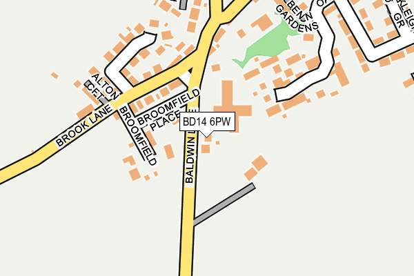 BD14 6PW map - OS OpenMap – Local (Ordnance Survey)