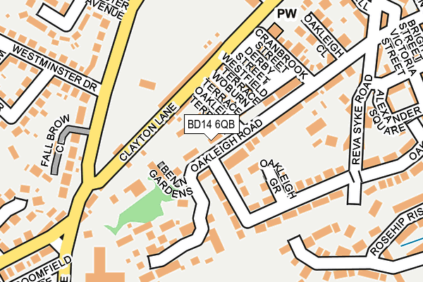 BD14 6QB map - OS OpenMap – Local (Ordnance Survey)