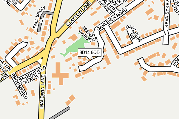 BD14 6QD map - OS OpenMap – Local (Ordnance Survey)