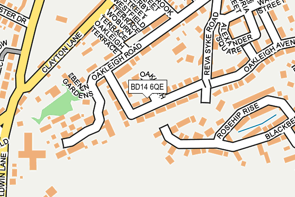 BD14 6QE map - OS OpenMap – Local (Ordnance Survey)
