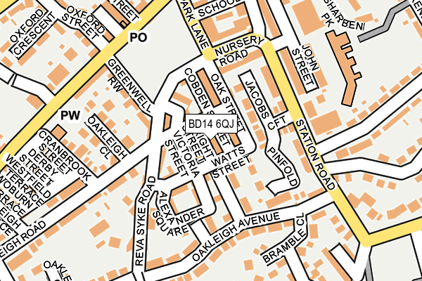 BD14 6QJ map - OS OpenMap – Local (Ordnance Survey)
