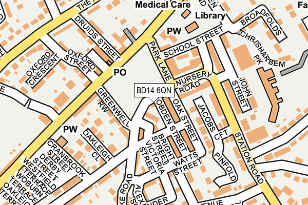 BD14 6QN map - OS OpenMap – Local (Ordnance Survey)