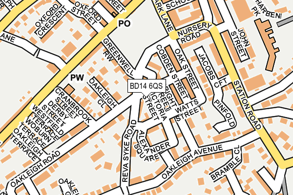 BD14 6QS map - OS OpenMap – Local (Ordnance Survey)
