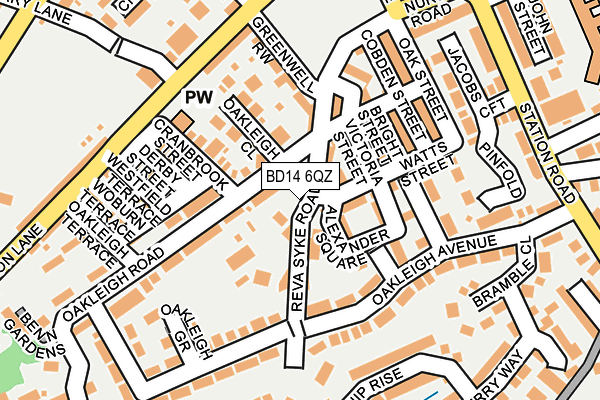 BD14 6QZ map - OS OpenMap – Local (Ordnance Survey)