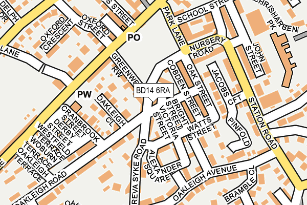 BD14 6RA map - OS OpenMap – Local (Ordnance Survey)